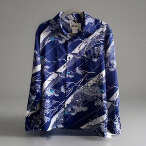 Vintage Tori Richard Long Sleeves Hawaiian Shirt Men’s Medium USA Made Honolulu